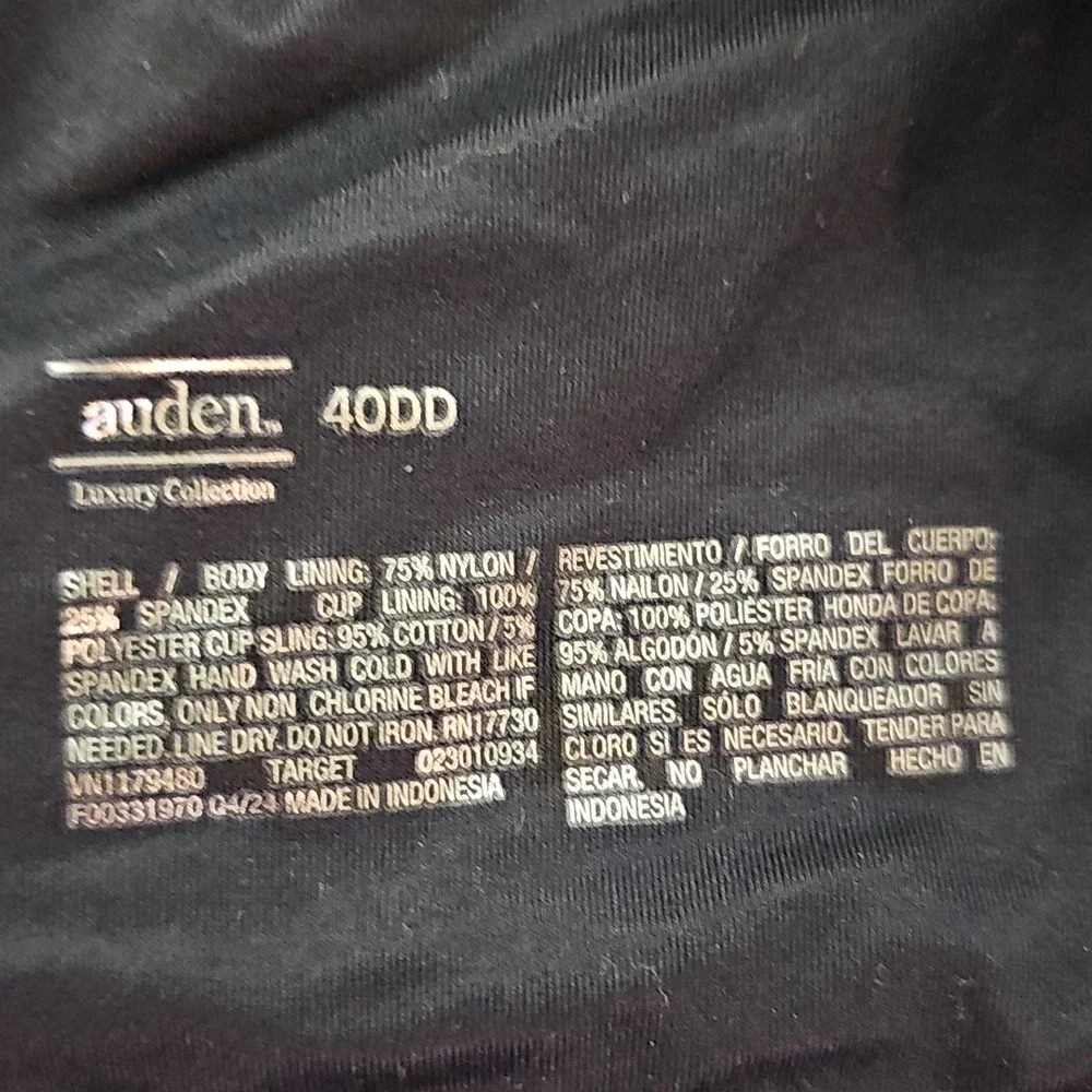 Auden Women's Wirefree Absorbent Nursing Bra Black Molded Wireless Adjustable